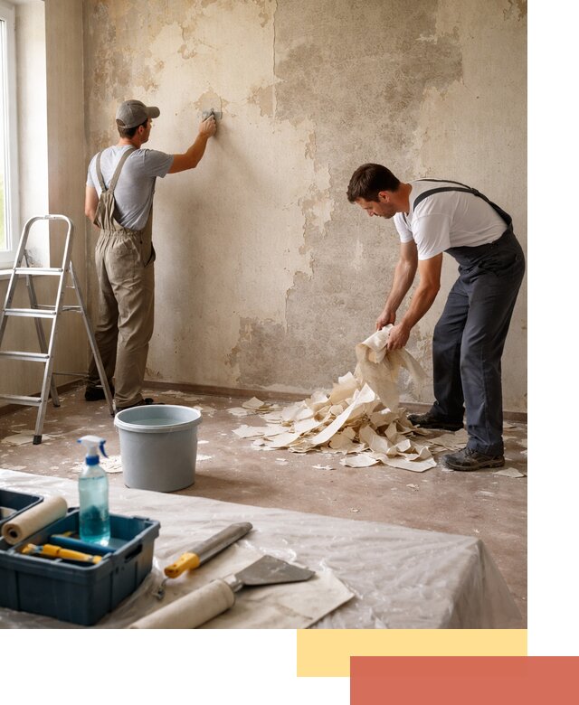 Снятие старых обоев в Евпатории быстро и качественно