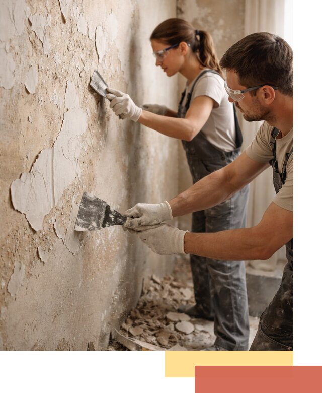 Снятие старой шпаклевки и подготовка поверхностей в Евпатории