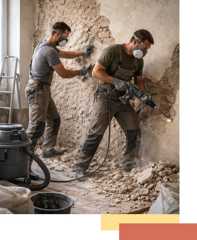 Демонтаж штукатурки со стен в Евпатории быстро и аккуратно