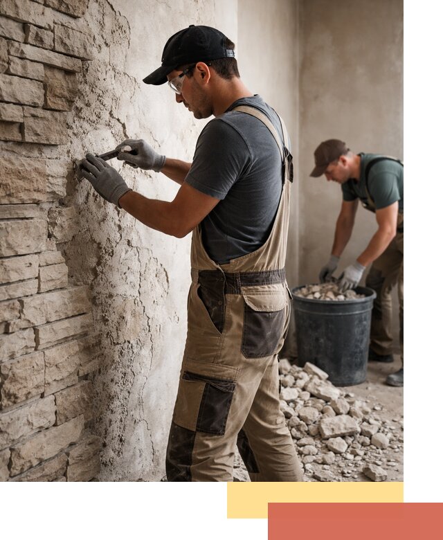 Демонтаж декоративного камня в Евпатории профессионально и безопасно