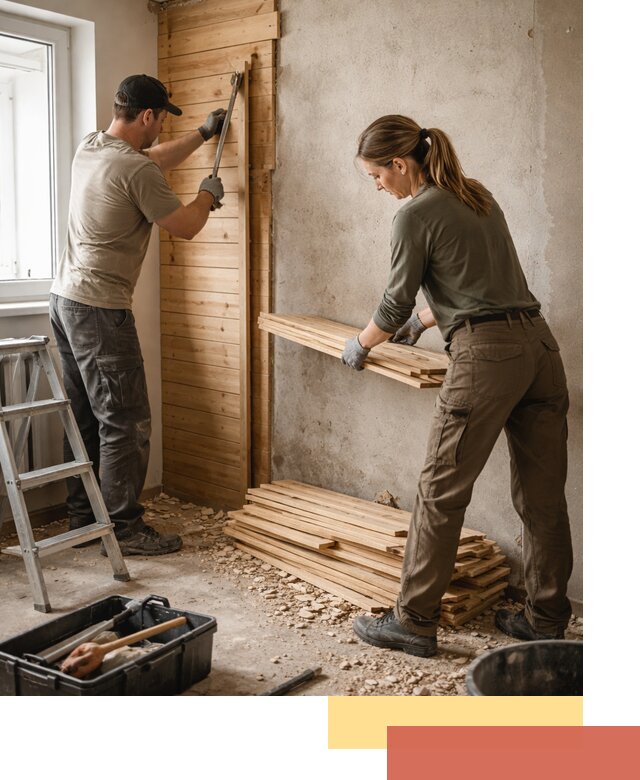 Демонтаж вагонки со стен в Евпатории — профессиональный демонтаж