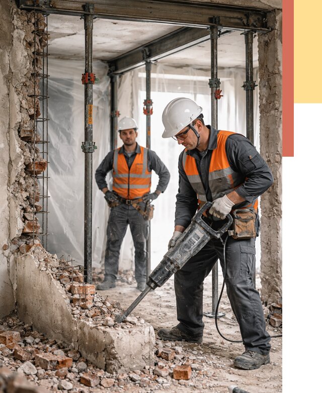 Снос несущих стен в Евпатории от 10796 руб. — демонтаж несущей стены под ключ | ОТДЕЛОЧНИК-Евп