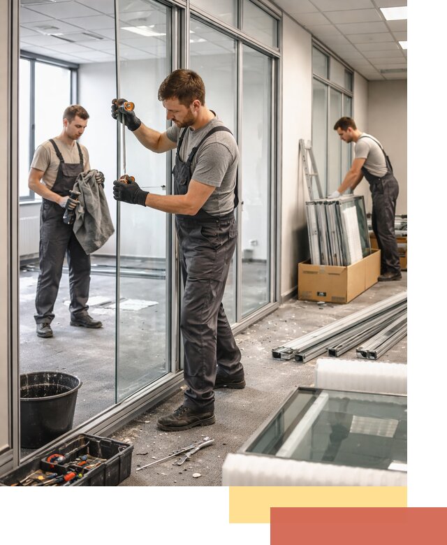 Демонтаж стеклянных перегородок в Евпатории быстро и безопасно