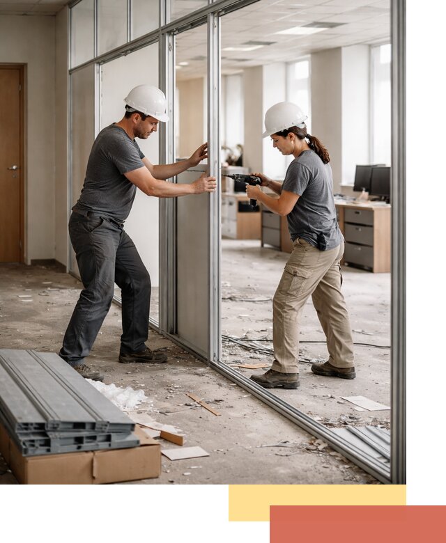 Демонтаж алюминиевых перегородок в Евпатории быстро и аккуратно