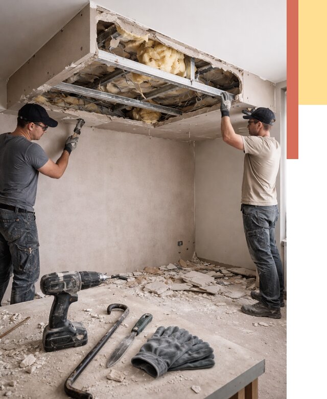 Демонтаж короба из гипсокартона в Евпатории от 1601 руб. — быстро и недорого | ОТДЕЛОЧНИК-Евп