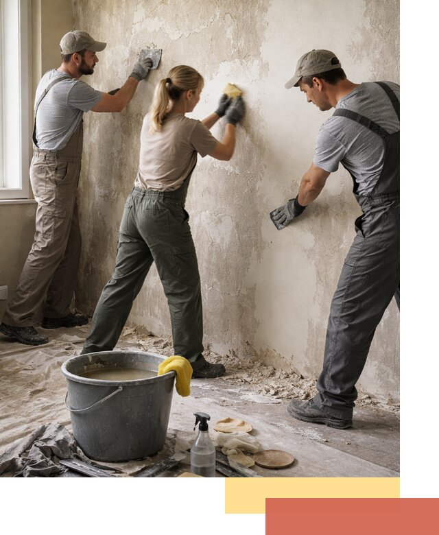 Очистка стен от клея и грунтовки в Евпатории качественно и быстро