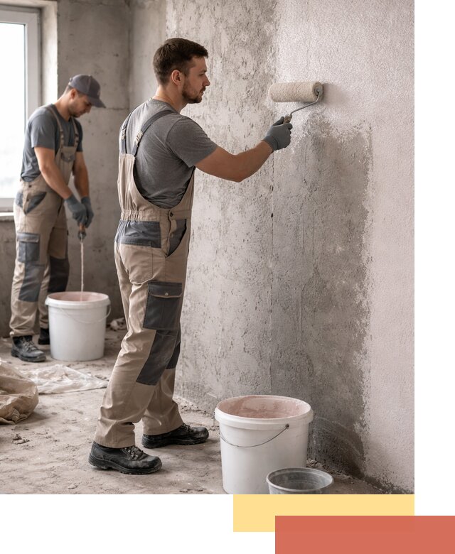 Нанесение бетоноконтакта на стены в Евпатории для последующей отделки