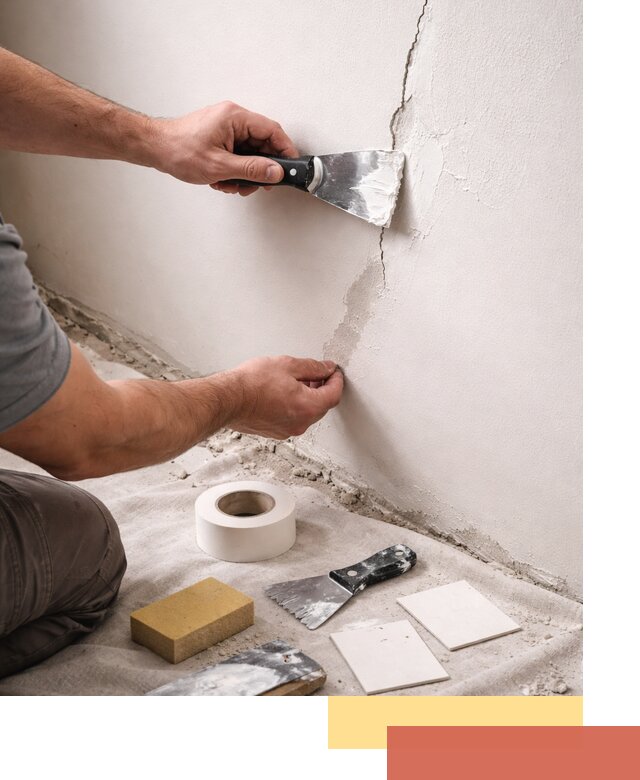 Заделка трещин и сколов в стенах и потолках в Евпатории