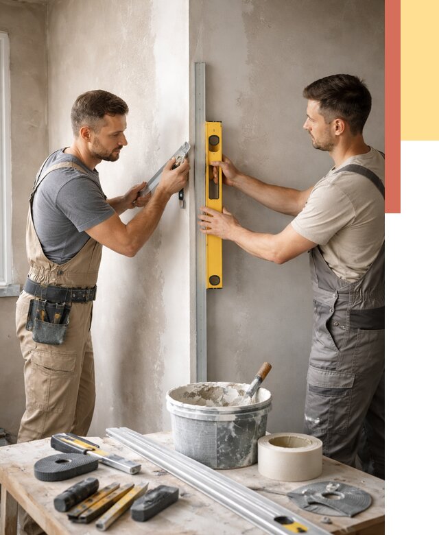 Выведение углов стен в Евпатории от 1949 руб. быстро и недорого | ОТДЕЛОЧНИК-Евп