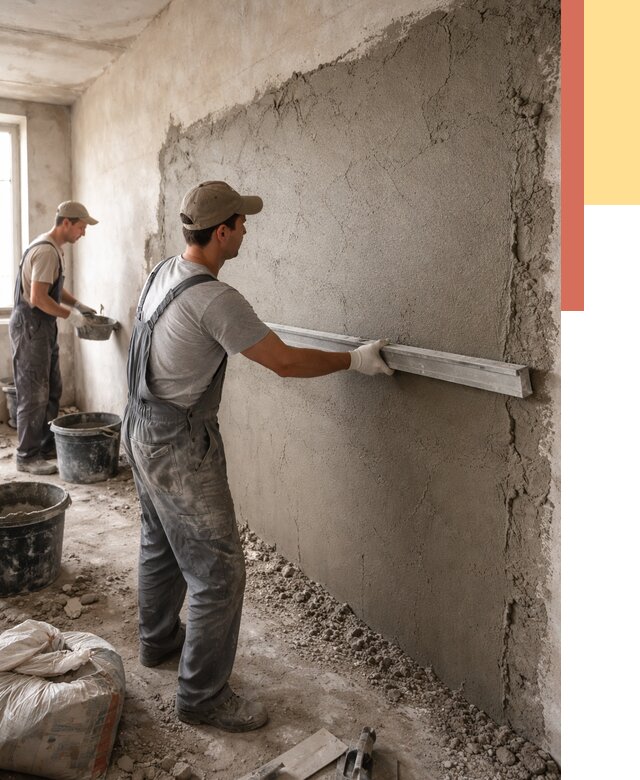 Цементная штукатурка стен в Евпатории от 4740 руб/м2 — быстро и недорого | ОТДЕЛОЧНИК-Евп