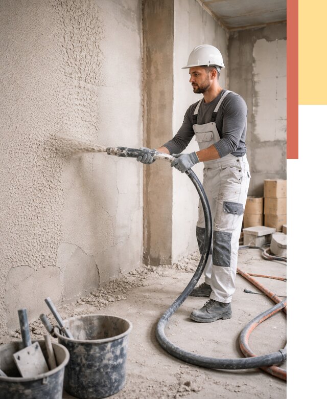 Машинная штукатурка стен в Евпатории под ключ от 6846 руб./м2 | ОТДЕЛОЧНИК-Евп