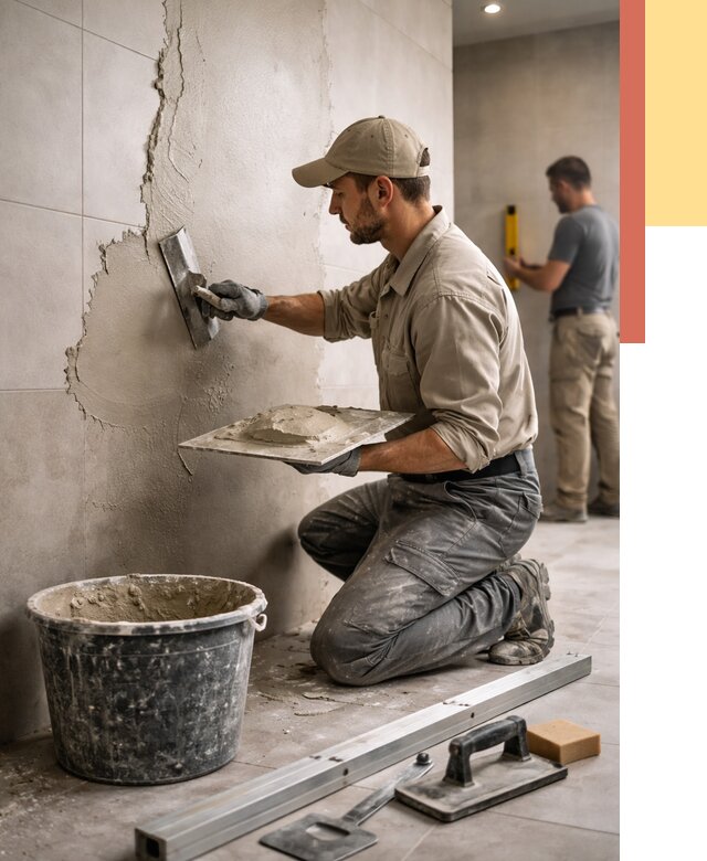 Штукатурка стен в ванной в Евпатории от 4740 руб./м² — выравнивание под ключ | ОТДЕЛОЧНИК-Евп