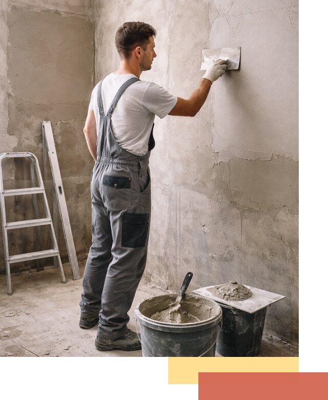 Штукатурка стен в ванной под ключ в Евпатории