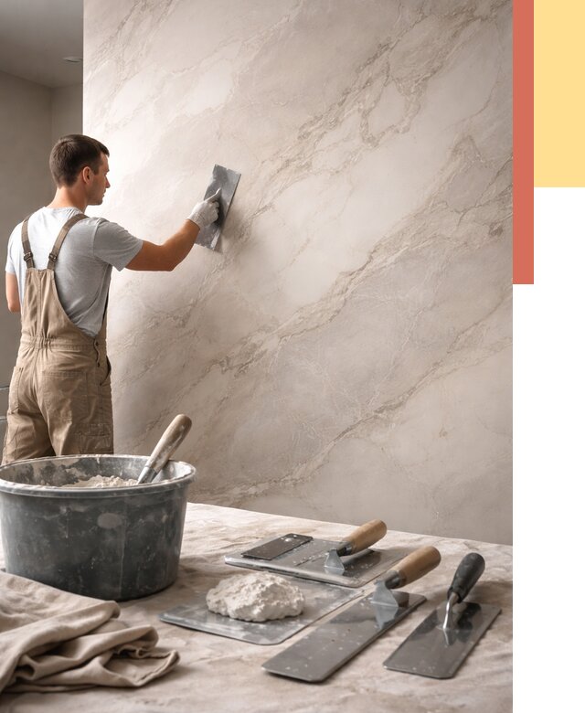 Декоративная штукатурка под мрамор в Евпатории от 2949 руб./м² — быстро и недорого | ОТДЕЛОЧНИК-Евп