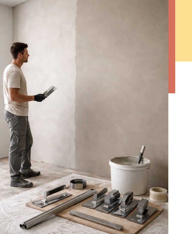 Нанесение микроцемента на стены в Евпатории от 3371 руб./м2 под ключ | ОТДЕЛОЧНИК-Евп