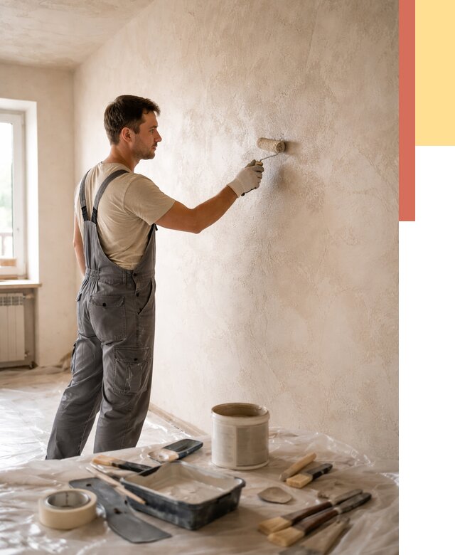 Нанесение лессирующей краски по декоративке в Евпатории от 1843 руб. | ОТДЕЛОЧНИК-Евп