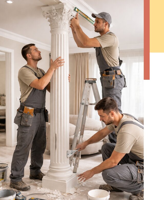 Установка декоративных колонн в Евпатории от 12640 руб. под ключ | ОТДЕЛОЧНИК-Евп