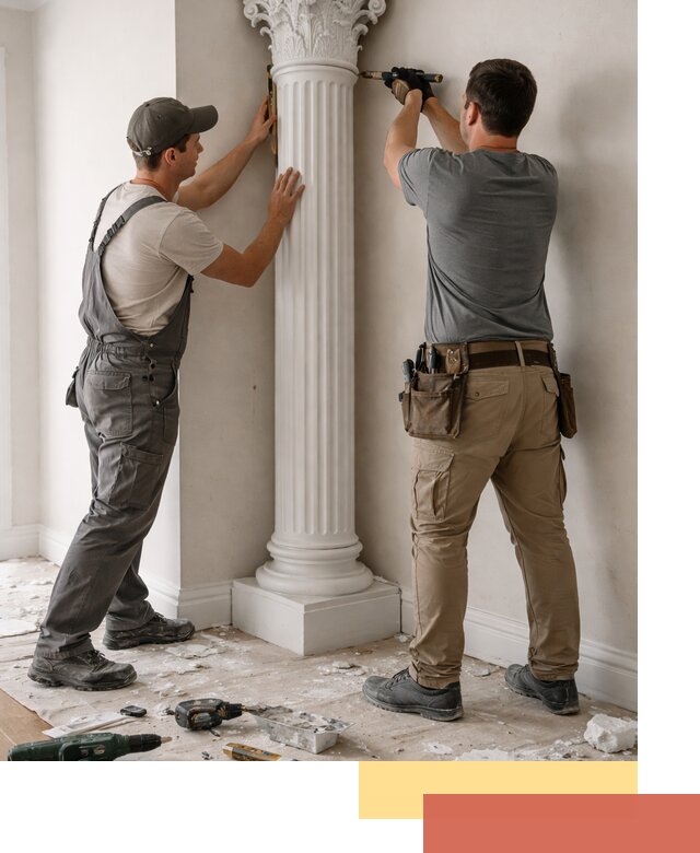 Установка декоративных колонн в Евпатории под ключ