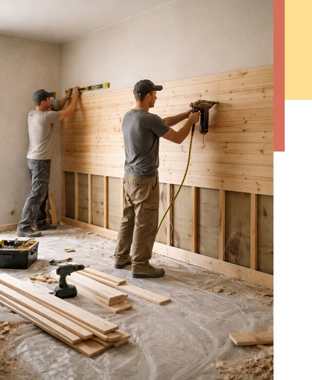 Монтаж деревянной вагонки на стены в Евпатории от 7900 руб. | Услуги монтажа вагонки | ОТДЕЛОЧНИК-Евп