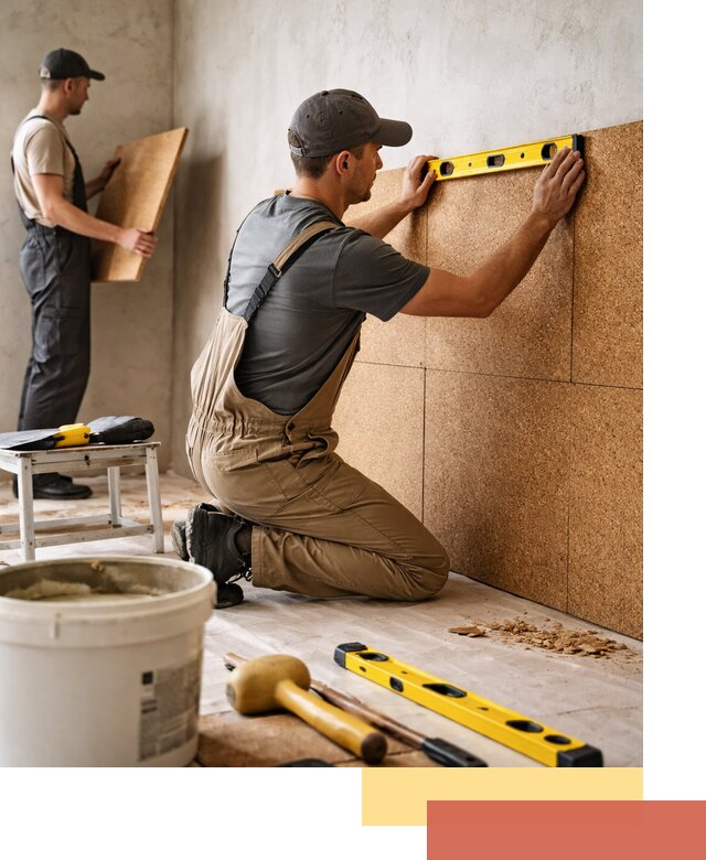 Монтаж пробковых панелей на стены в Евпатории быстро и качественно