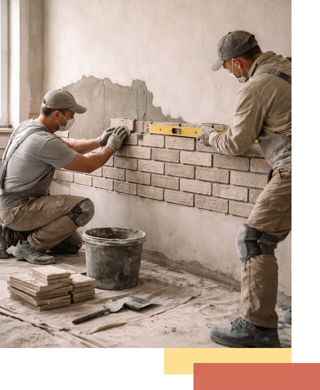 Монтаж декоративного кирпича профессионально в Евпатории