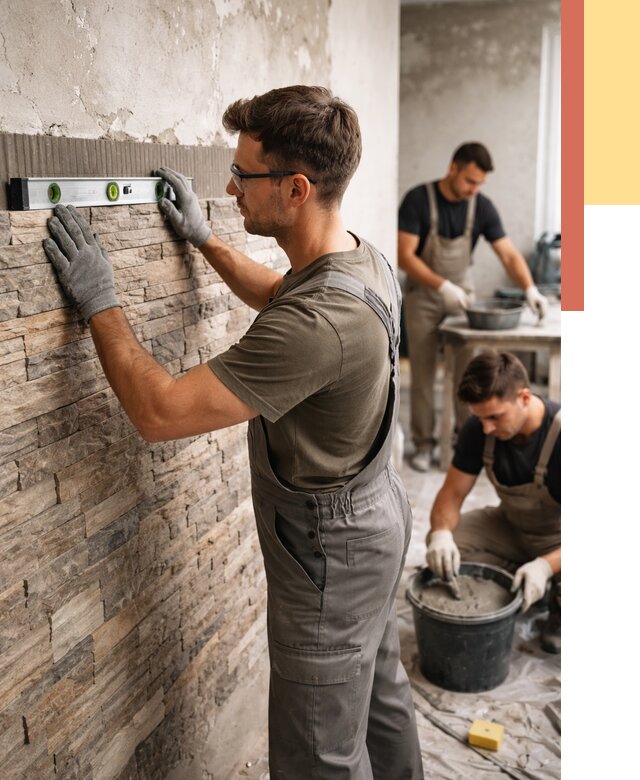 Монтаж искусственного камня в Евпатории от 4740 руб. под ключ | ОТДЕЛОЧНИК-Евп