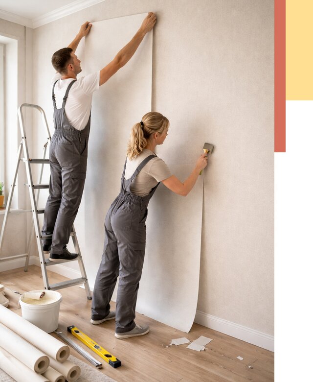 Поклейка флизелиновых обоев в Евпатории от 6320 руб. | Быстро и недорого — ОТДЕЛОЧНИК-Евп