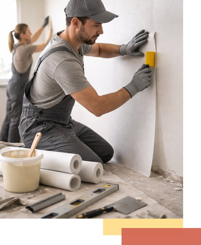 Поклейка стеклообоев профессионально в Евпатории