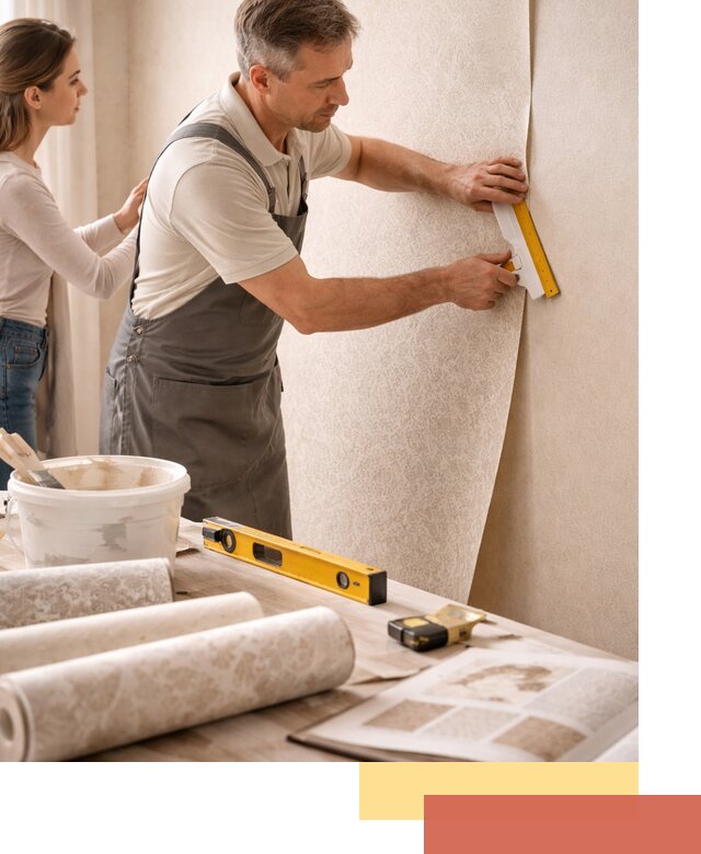 Поклейка обоев с подбором рисунка в Евпатории