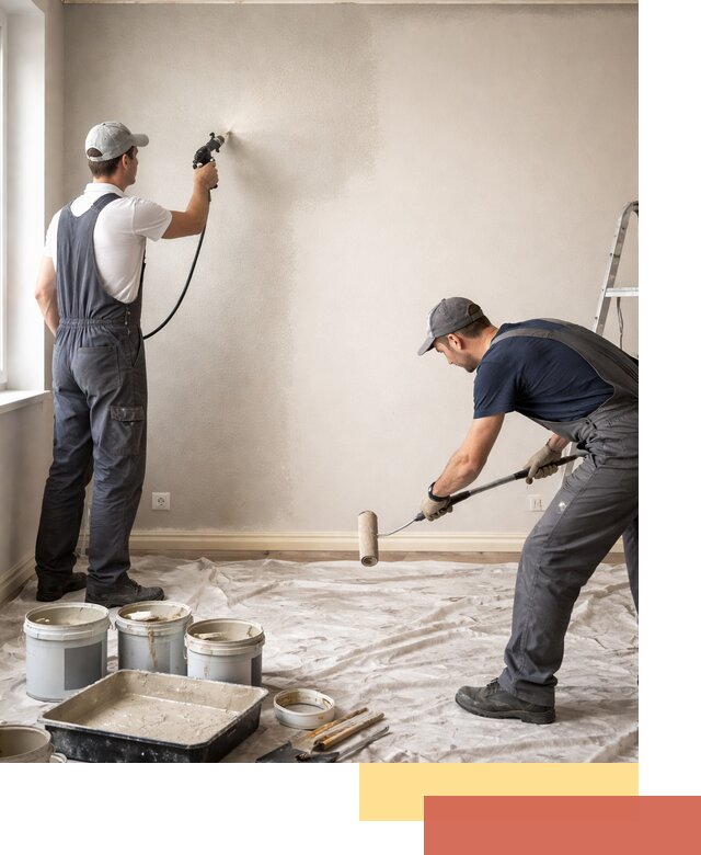 Покраска стен моющейся краской и защита поверхностей в Евпатории