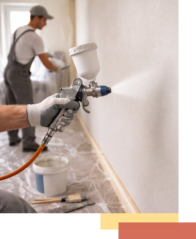 Покраска стен краскопультом в Евпатории быстро и качественно