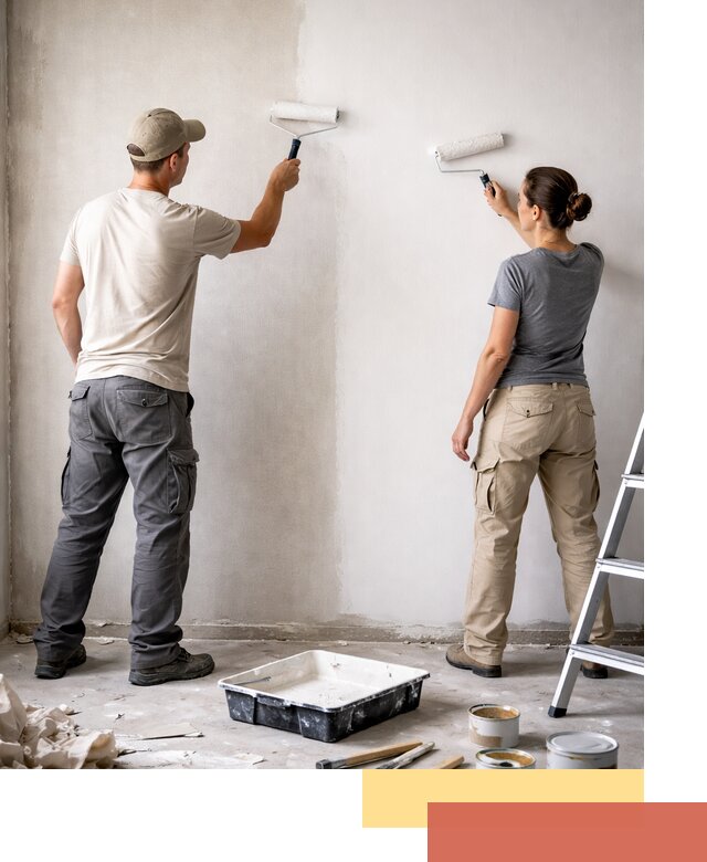 Окраска стен по стеклохолсту в Евпатории качественно и долговечно