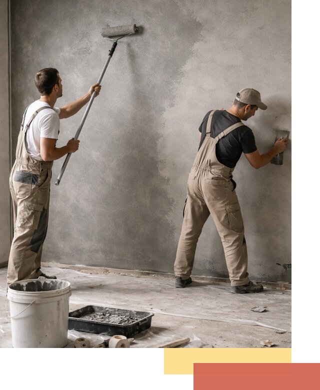 Покраска стен под бетон в Евпатории профессионально и недорого