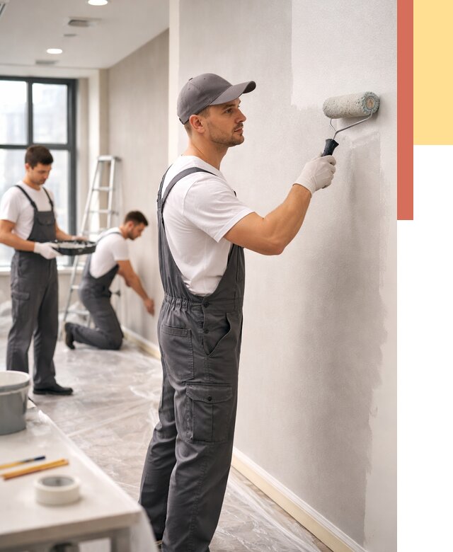 Покраска стен в офисе в Евпатории от 8953 руб. — быстро и недорого | ОТДЕЛОЧНИК-Евп