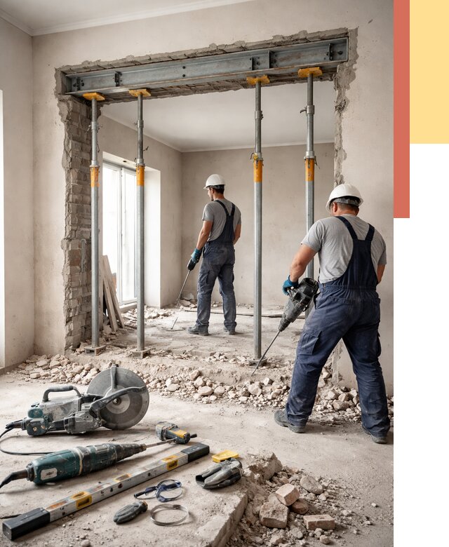 Прорезка проема в стене в Евпатории от 4740 руб. — быстро и недорого | ОТДЕЛОЧНИК-Евп