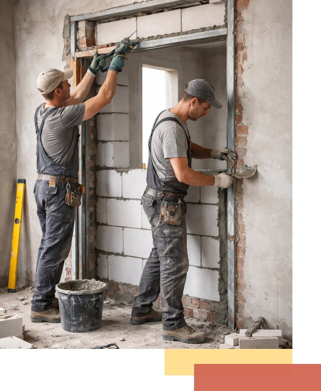 Закладка дверного проема под ключ в Евпатории: демонтаж, монтаж, отделка