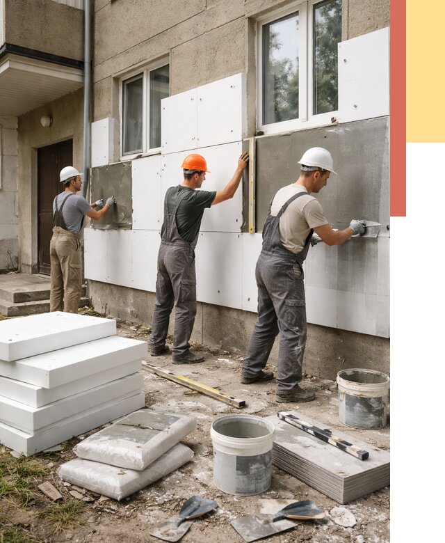 Утепление стен пенопластом в Евпатории от 1843 руб. — недорого и под ключ | ОТДЕЛОЧНИК-Евп