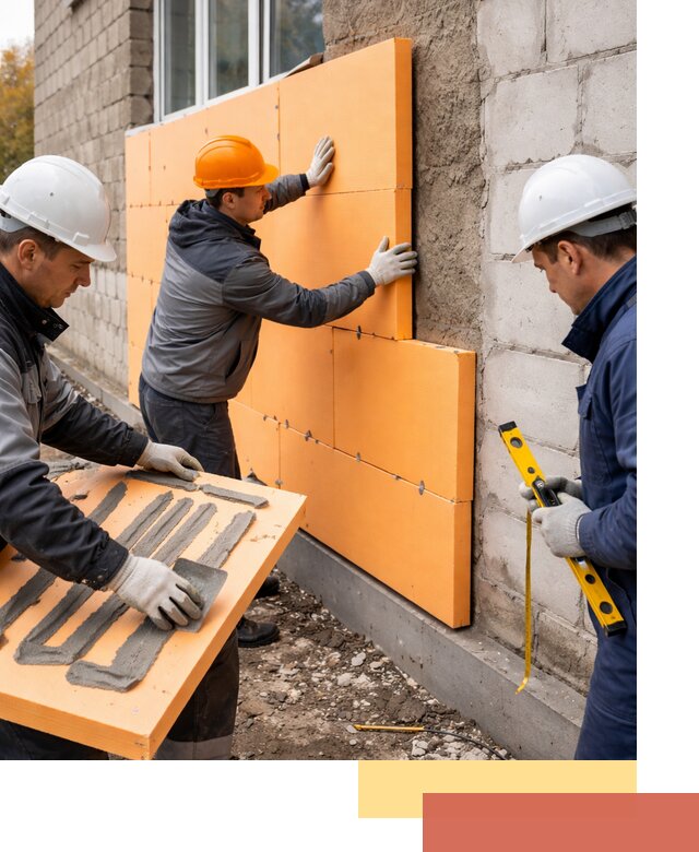 Утепление фасада пеноплексом под ключ в Евпатории