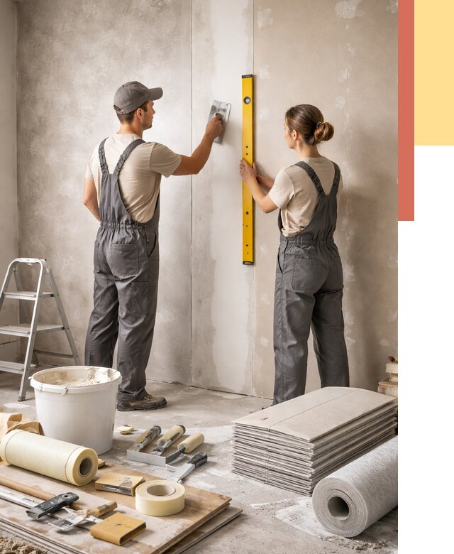 Отделка стен в Евпатории от 1580 руб/м² — недорого, быстро, под ключ | ОТДЕЛОЧНИК-Евп