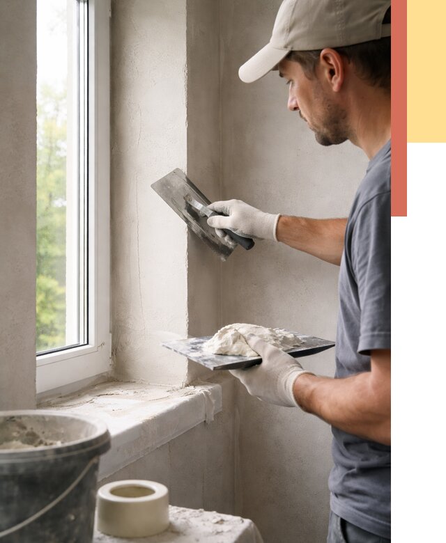 Штукатурка откосов в Евпатории от 4740 руб/м² — услуги и выравнивание под ключ | ОТДЕЛОЧНИК-Евп