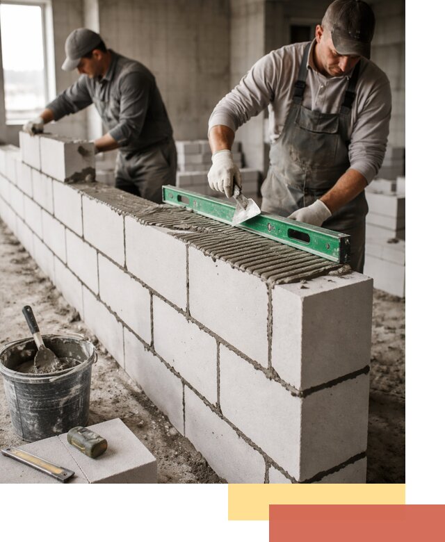 Кладка перегородок из газобетона в Евпатории быстро и качественно