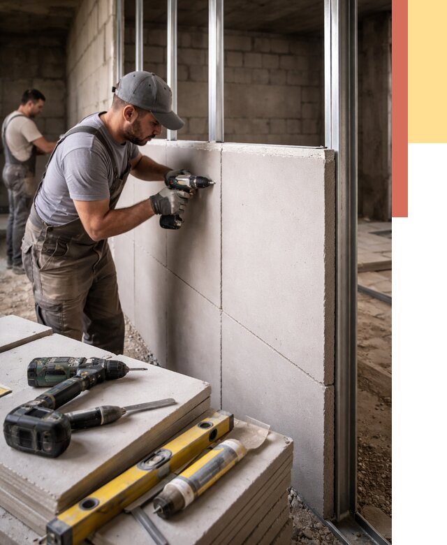 Кладка влагостойких перегородок ПГП в Евпатории от 1264 руб. под ключ | ОТДЕЛОЧНИК-Евп