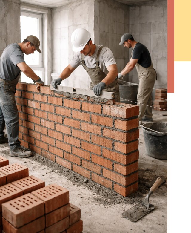 Кладка перегородок из кирпича в Евпатории от 3687 руб. за м² | ОТДЕЛОЧНИК-Евп