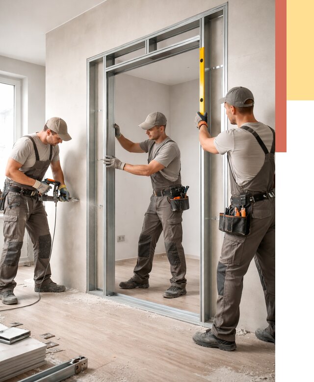 Устройство дверного проема в перегородке в Евпатории от 4740 руб. под ключ | ОТДЕЛОЧНИК-Евп