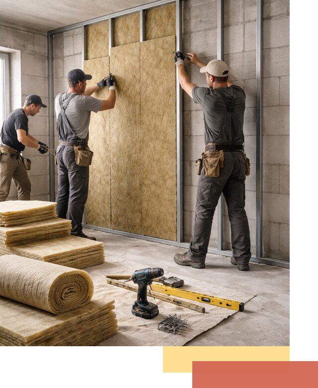 Шумоизоляция перегородок из блоков в Евпатории — монтаж и защита шумоизоляцией