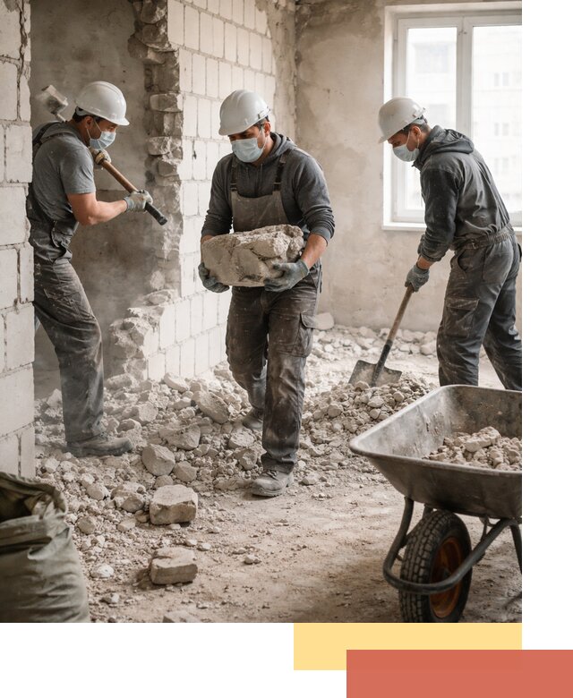 Демонтаж блочных перегородок в Евпатории быстро и аккуратно