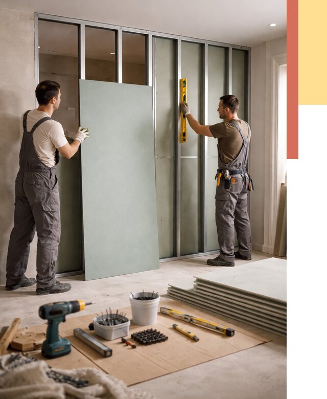 Перегородка из влагостойкого гипсокартона в Евпатории от 5056 руб. — монтаж под ключ | ОТДЕЛОЧНИК-Евп