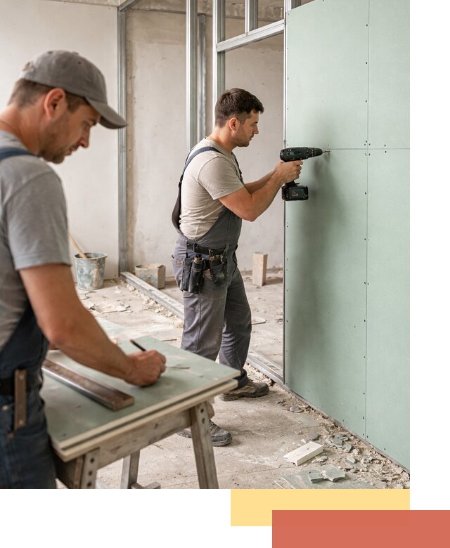 Перегородки из влагостойкого гипсокартона под ключ в Евпатории