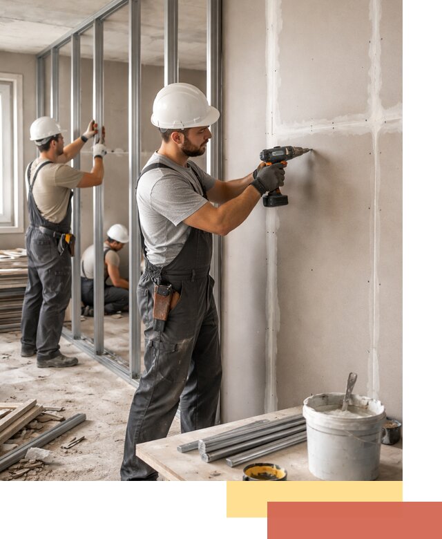 Перегородки из огнестойкого гипсокартона в Евпатории под ключ