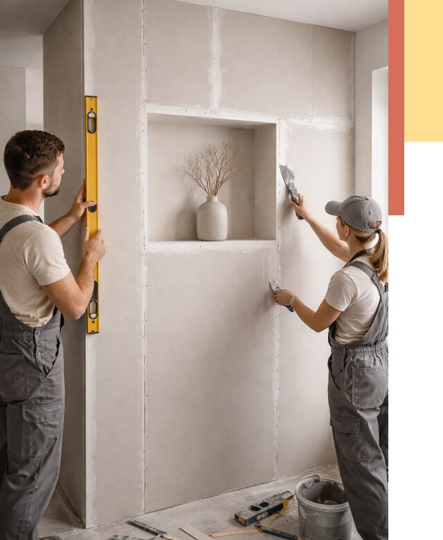 Перегородка из гипсокартона с нишей в Евпатории от 3423 руб. под ключ | ОТДЕЛОЧНИК-Евп